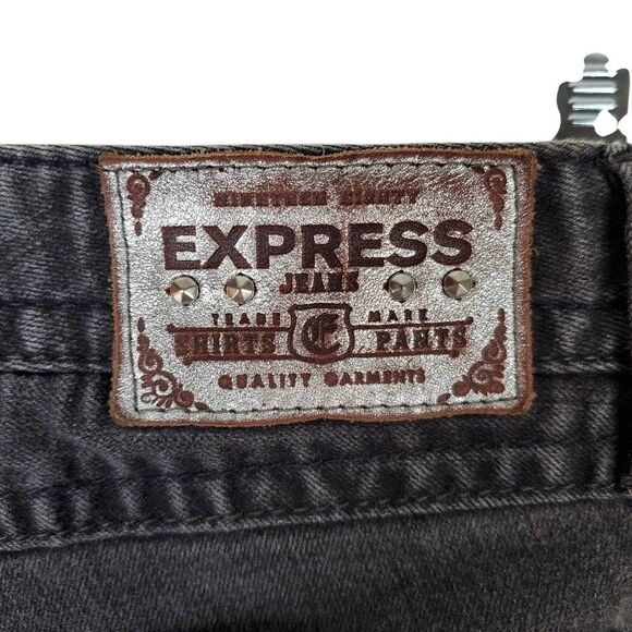 Express Zelda Slim Fit Ultra Low Rise Leopard Animal Print Jeans Black Size 4 - Picture 15 of 16